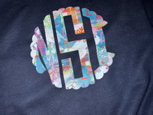 Load image into Gallery viewer, Personalized Christmas Monogram Crew Navy Sweatshirt