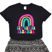 Load image into Gallery viewer, Rainbow Retro Teacher Black Tee (Multiple Options Available)

