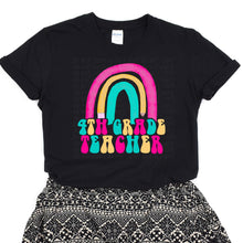 Load image into Gallery viewer, Rainbow Retro Teacher Black Tee (Multiple Options Available)
