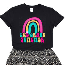 Load image into Gallery viewer, Rainbow Retro Teacher Black Tee (Multiple Options Available)
