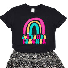 Load image into Gallery viewer, Rainbow Retro Teacher Black Tee (Multiple Options Available)
