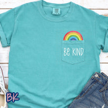 Load image into Gallery viewer, Be Kind Rainbow Pocket Tee (Multiple Options Available)
