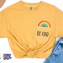 Load image into Gallery viewer, Be Kind Rainbow Pocket Tee (Multiple Options Available)
