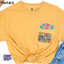 Load image into Gallery viewer, Mind Your Own Uterus Mustard Pocket Tee

