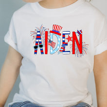 Load image into Gallery viewer, Custom Patriotic Name White Tee (Youth/Toddler)
