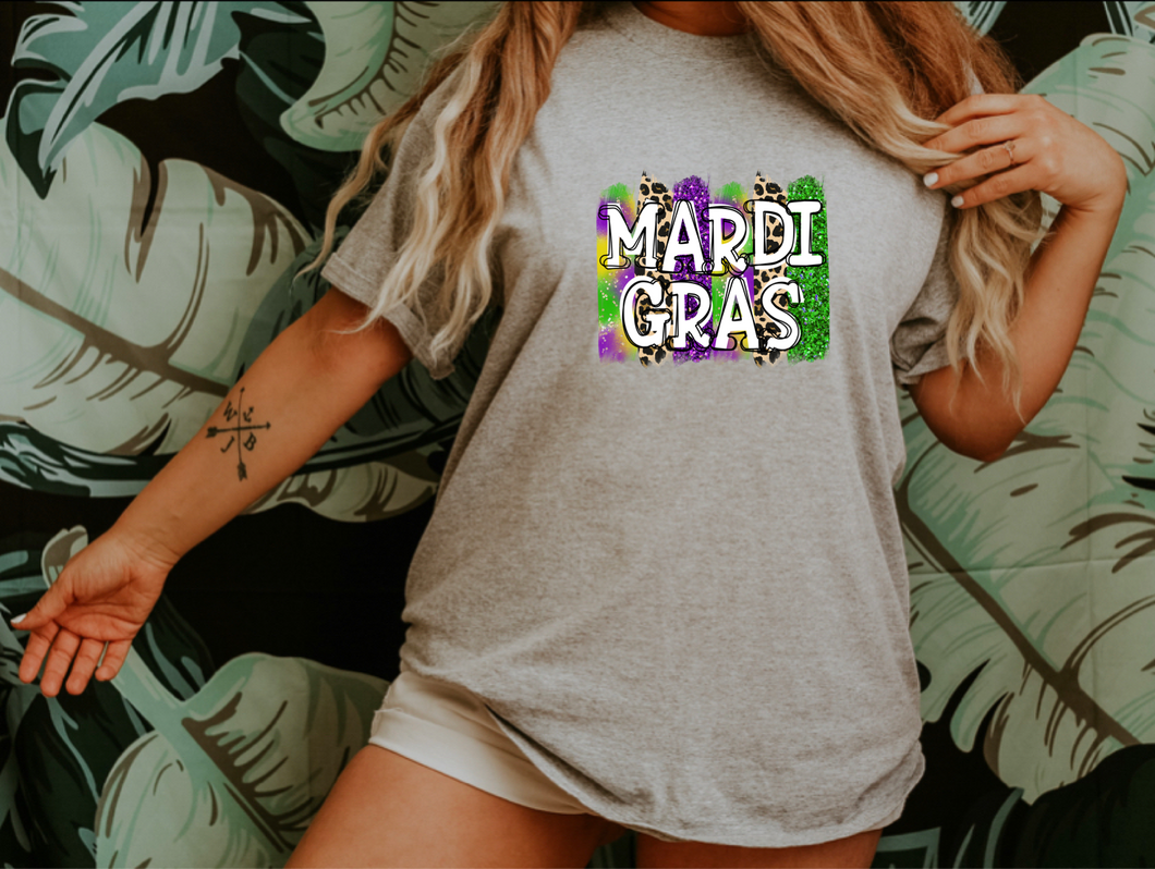Mardi Gras Grey tee