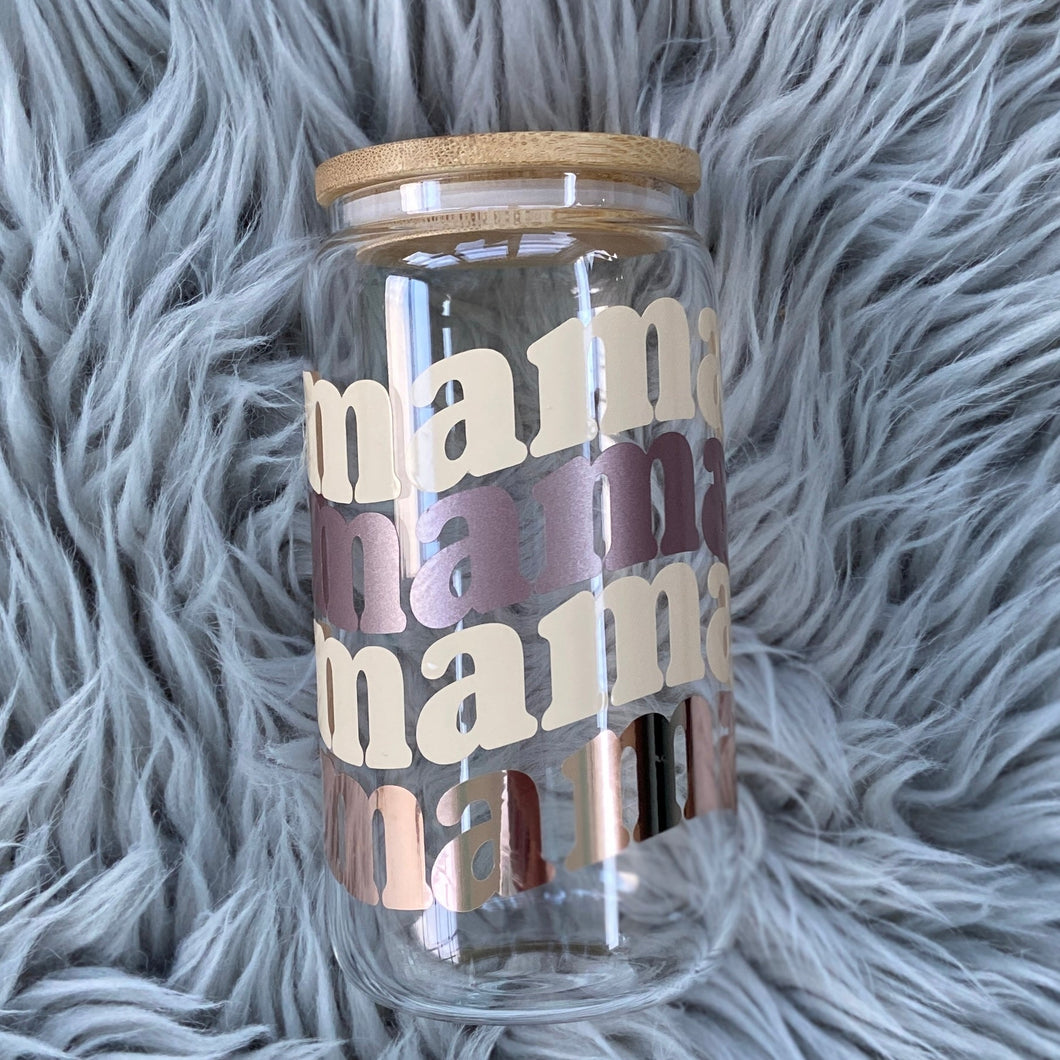 Retro Mama Blush Glass Can