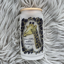 Load image into Gallery viewer, Leave a little sparkle wherever you go Giraffe Glass Can
