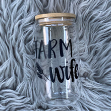 Load image into Gallery viewer, Farm wife Glass Can
