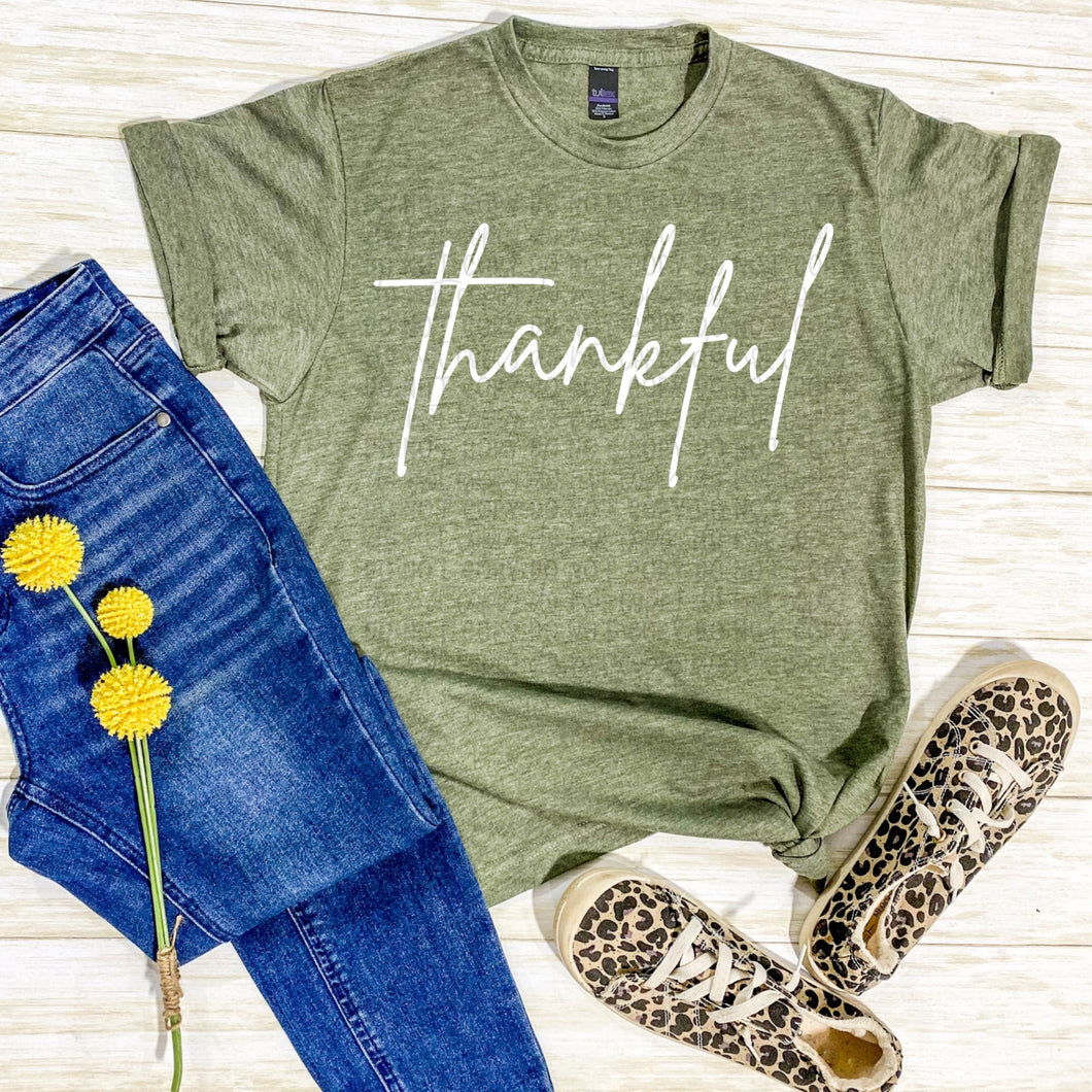 Thankful Heather Military Tee