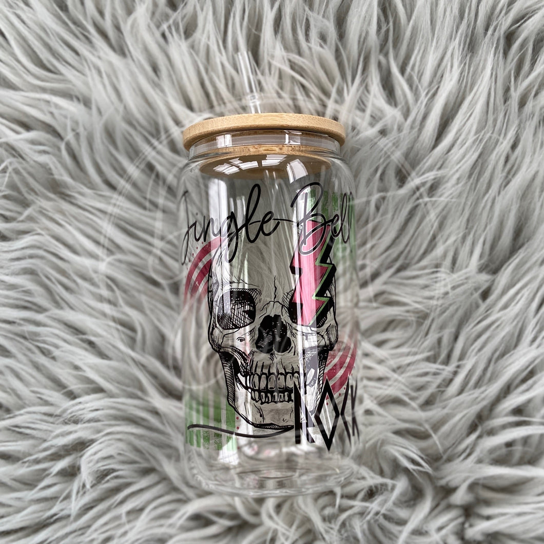 Jingle Bell Rock Glass Can