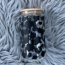 Load image into Gallery viewer, Cow pattern Glass Can
