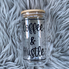 Load image into Gallery viewer, Coffee &amp; Hustle Glass Can
