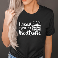 Load image into Gallery viewer, I read past my bedtime Black tee
